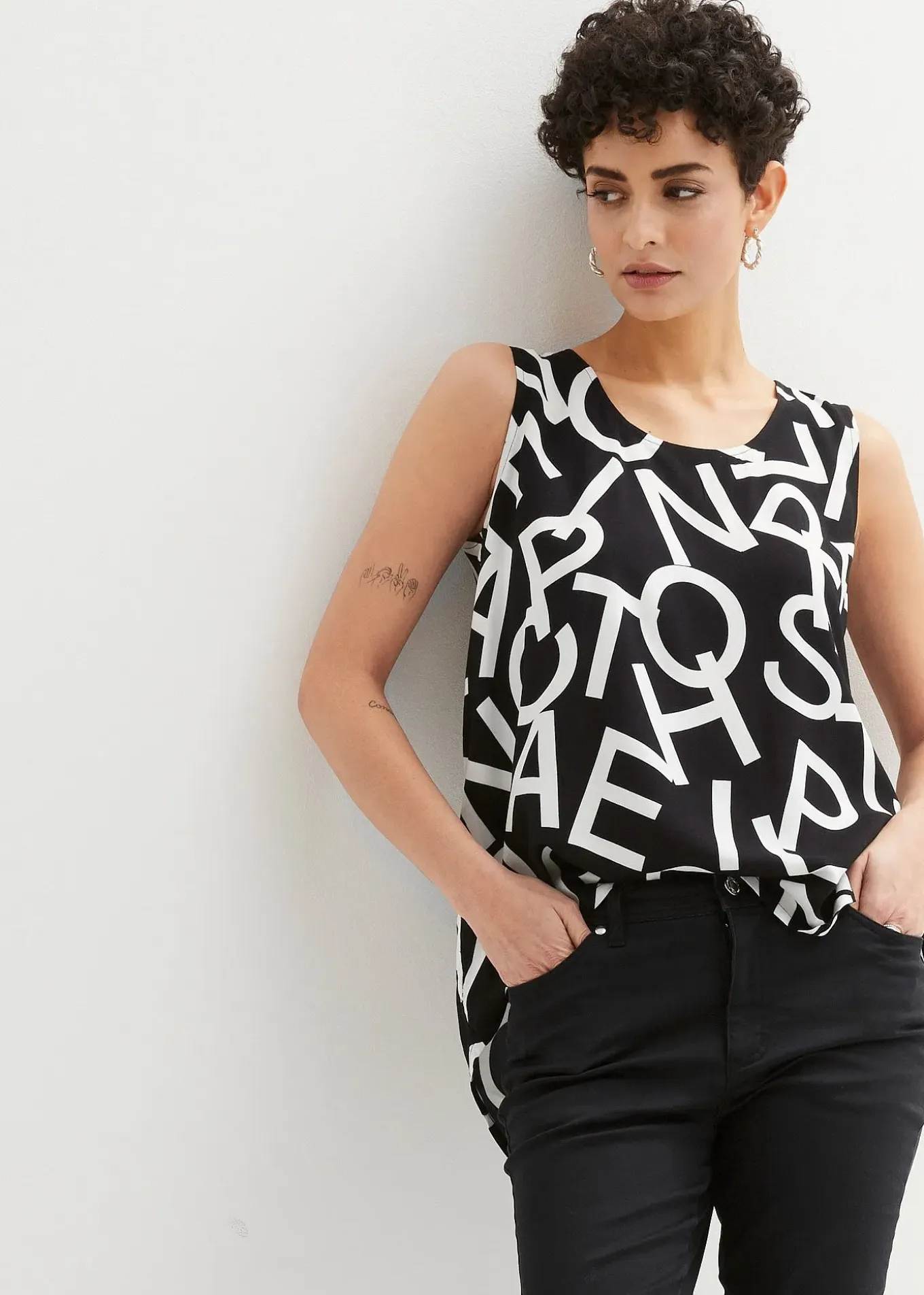 Blouse sans manches en viscose fluide