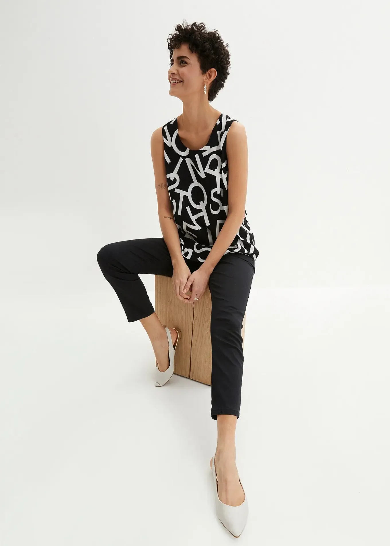 Blouse sans manches en viscose fluide