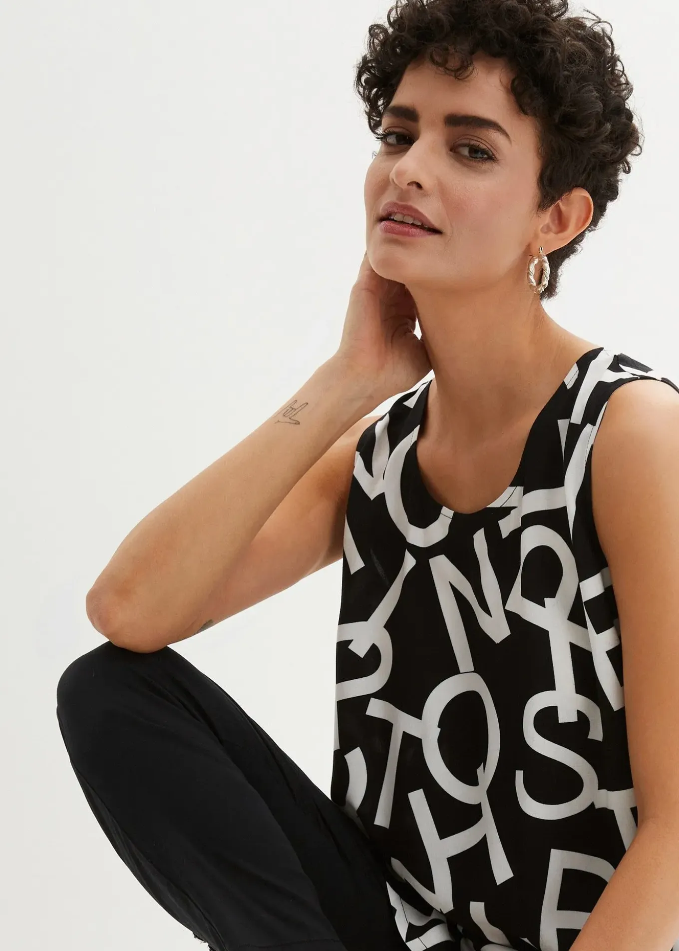 Blouse sans manches en viscose fluide