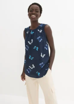 Blouse sans manches en viscose fluide