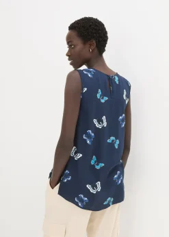 Blouse sans manches en viscose fluide