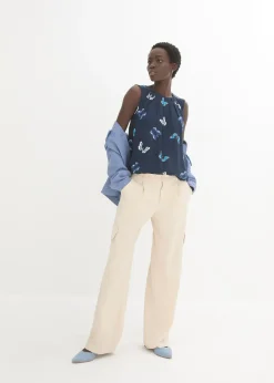 Blouse sans manches en viscose fluide