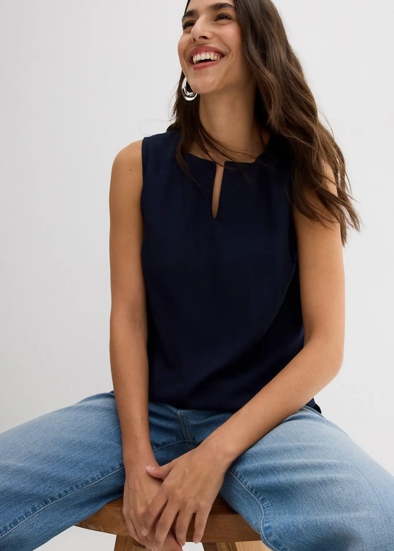 Blouse sans manches en viscose douce