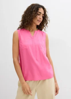 Blouse sans manches en viscose fluide