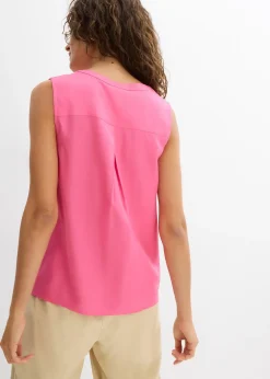Blouse sans manches en viscose fluide