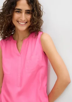 Blouse sans manches en viscose fluide