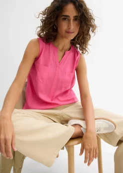 Blouse sans manches en viscose fluide