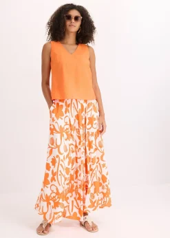 Blouse sans manches en viscose mélangée