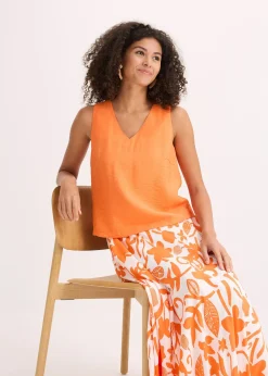 Blouse sans manches en viscose mélangée