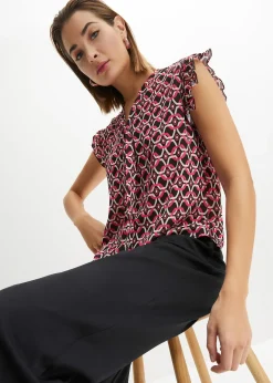 Blouse sans manches imprimée