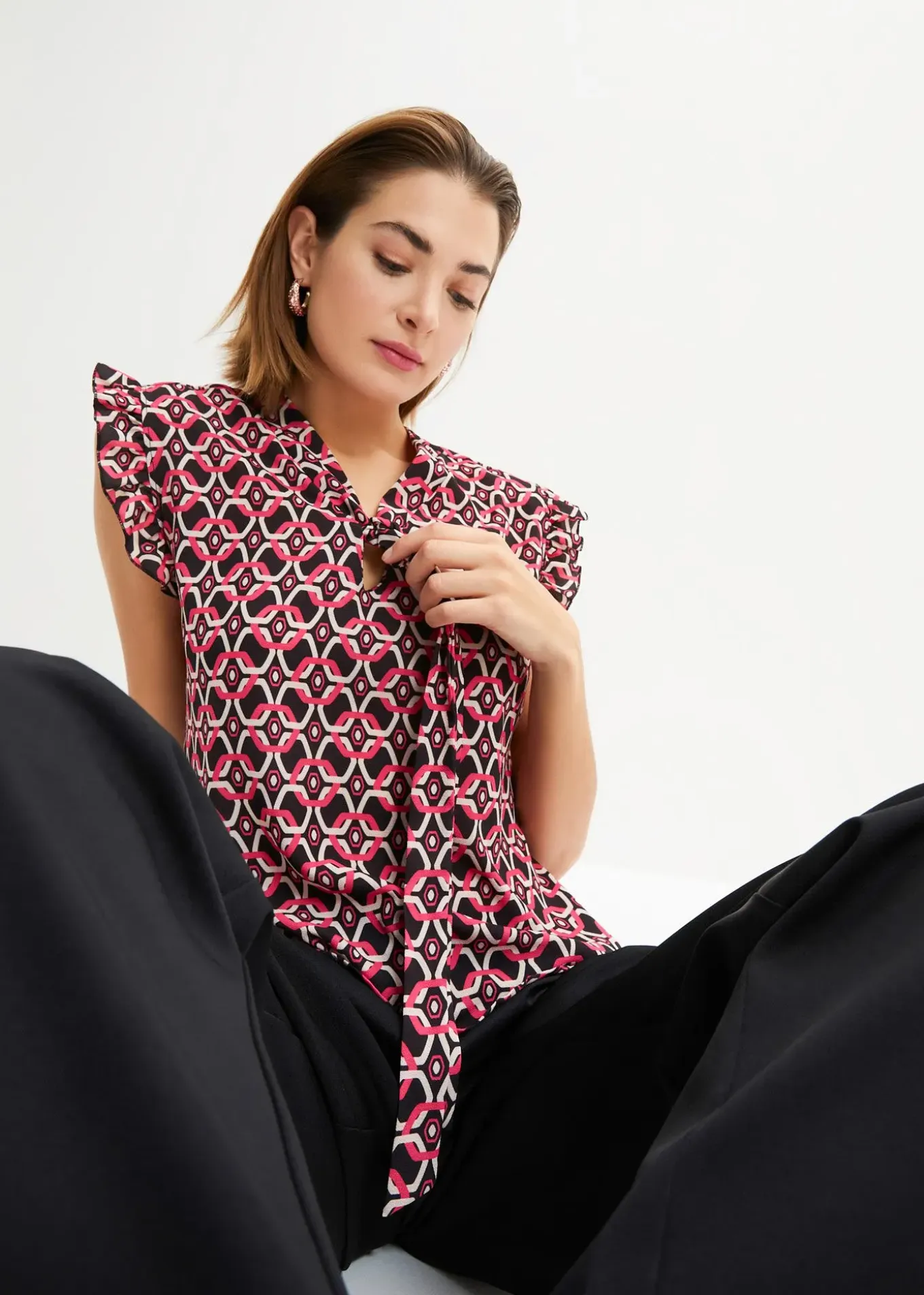 Blouse sans manches imprimée