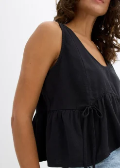 Blouse sans manches légère en lin mélangé