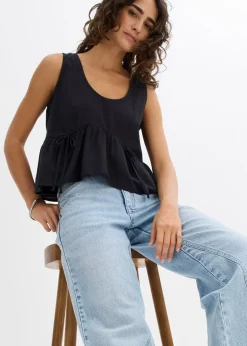 Blouse sans manches légère en lin mélangé