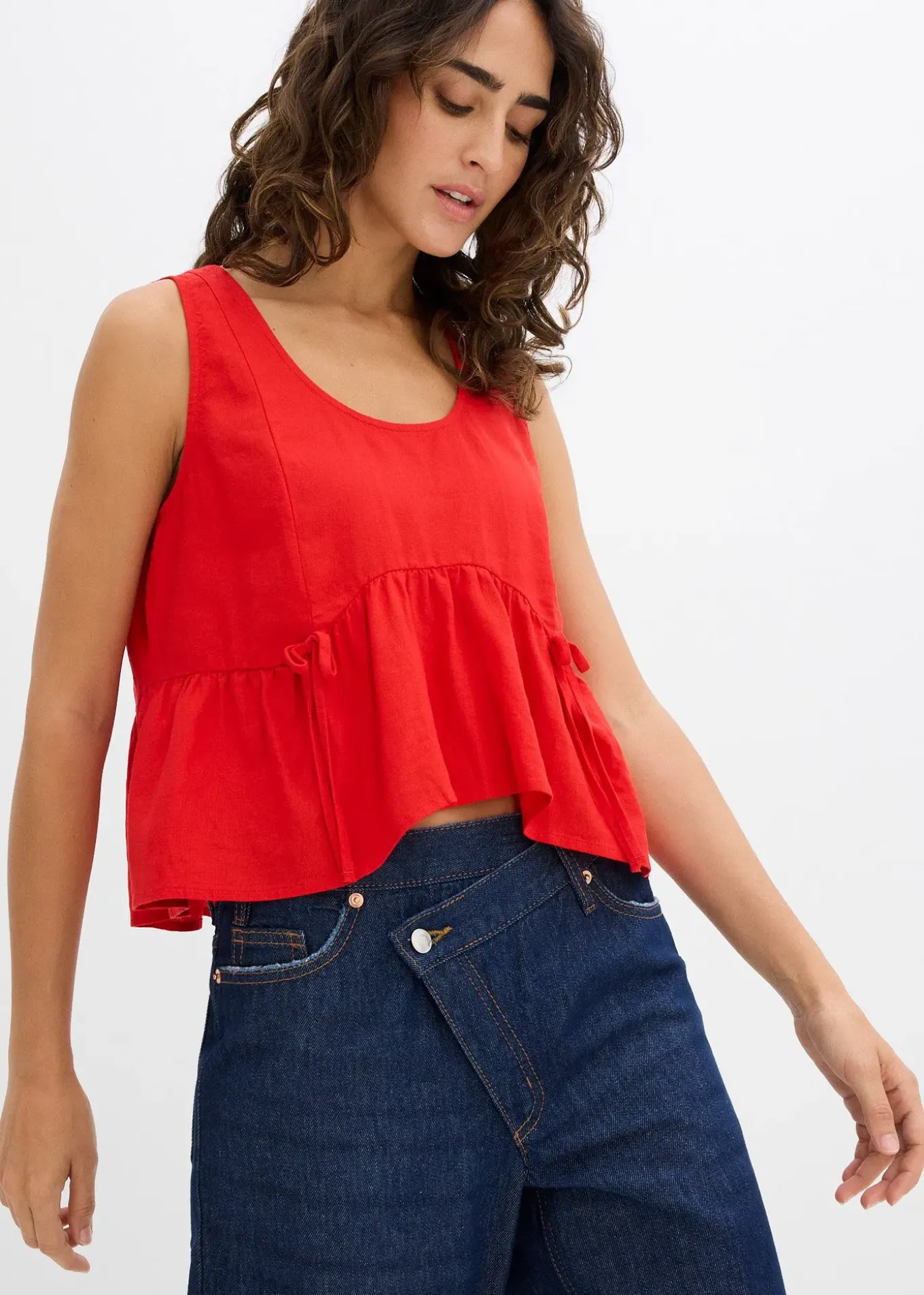Blouse sans manches légère en lin mélangé
