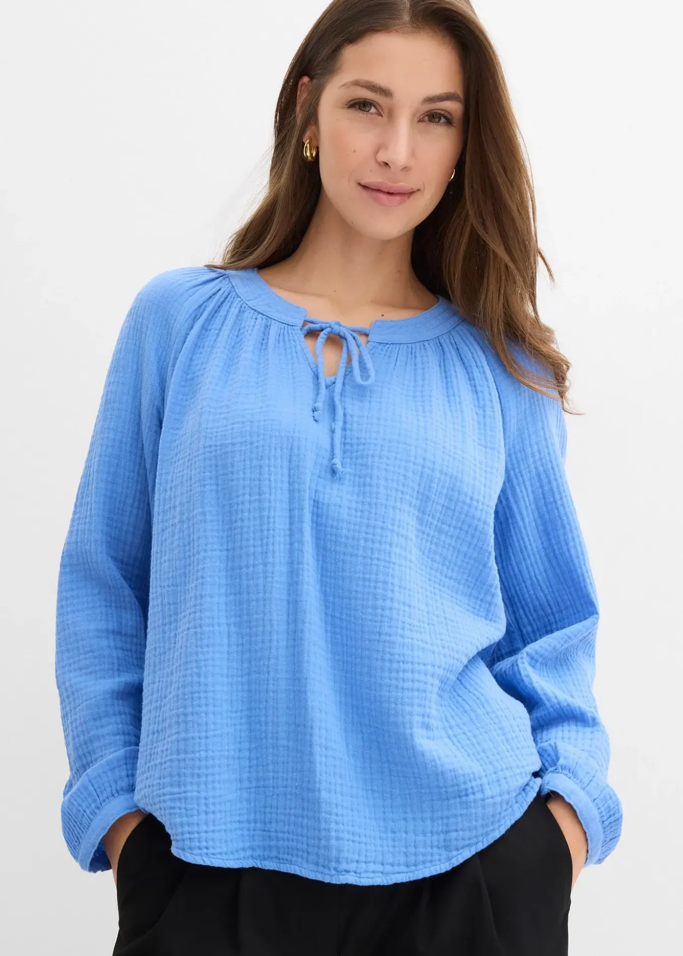 Blouse T-shirt en gaze de coton