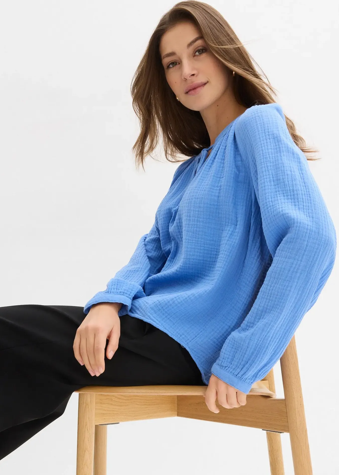 Blouse T-shirt en gaze de coton