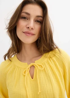 Blouse T-shirt en gaze de coton