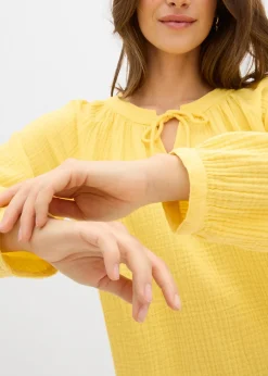 Blouse T-shirt en gaze de coton