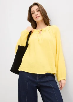 Blouse T-shirt en gaze de coton