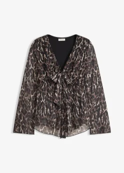 Blouse T-shirt en mesh près du corps