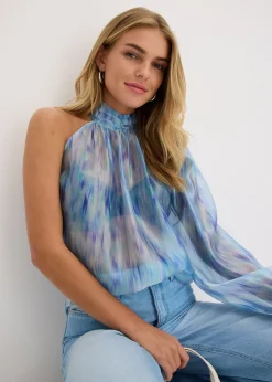 Blouse une épaule en crêpe