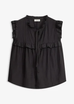 Blouse volantée en viscose mélangée