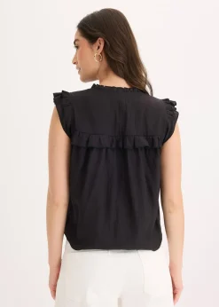 Blouse volantée en viscose mélangée