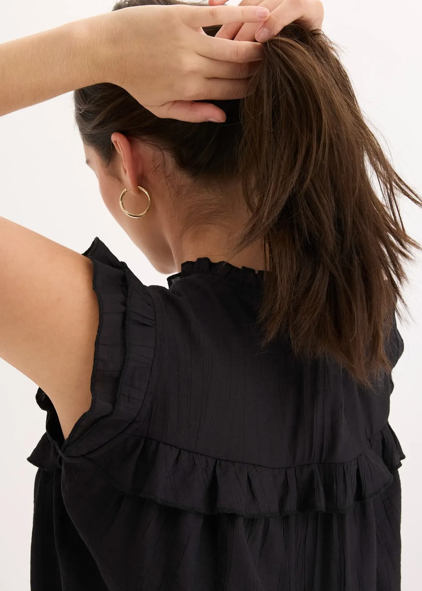 Blouse volantée en viscose mélangée