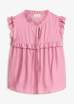 Blouse volantée en viscose mélangée