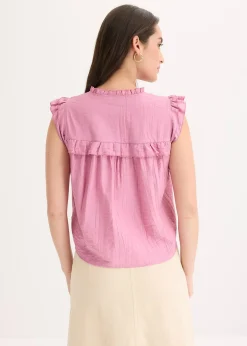 Blouse volantée en viscose mélangée