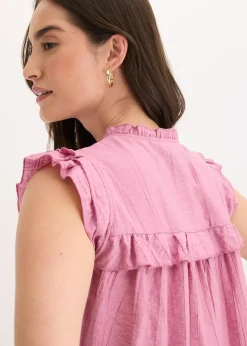 Blouse volantée en viscose mélangée