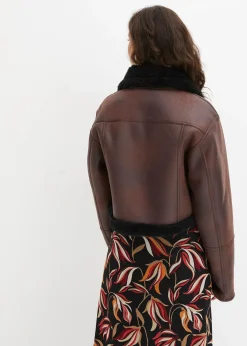 Blouson aviateur effet peau de mouton