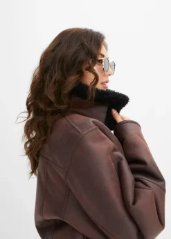 Blouson aviateur effet peau de mouton