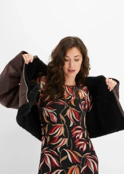 Blouson aviateur effet peau de mouton