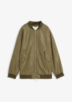 Blouson aviateur large à doublure léopard