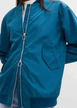 Blouson aviateur large à doublure léopard