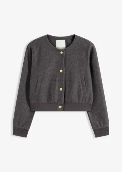 Blouson court en maille bouclette