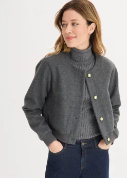 Blouson court en maille bouclette