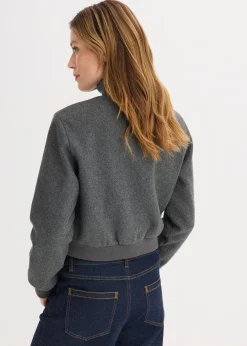 Blouson court en maille bouclette