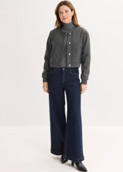 Blouson court en maille bouclette