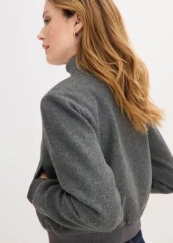 Blouson court en maille bouclette