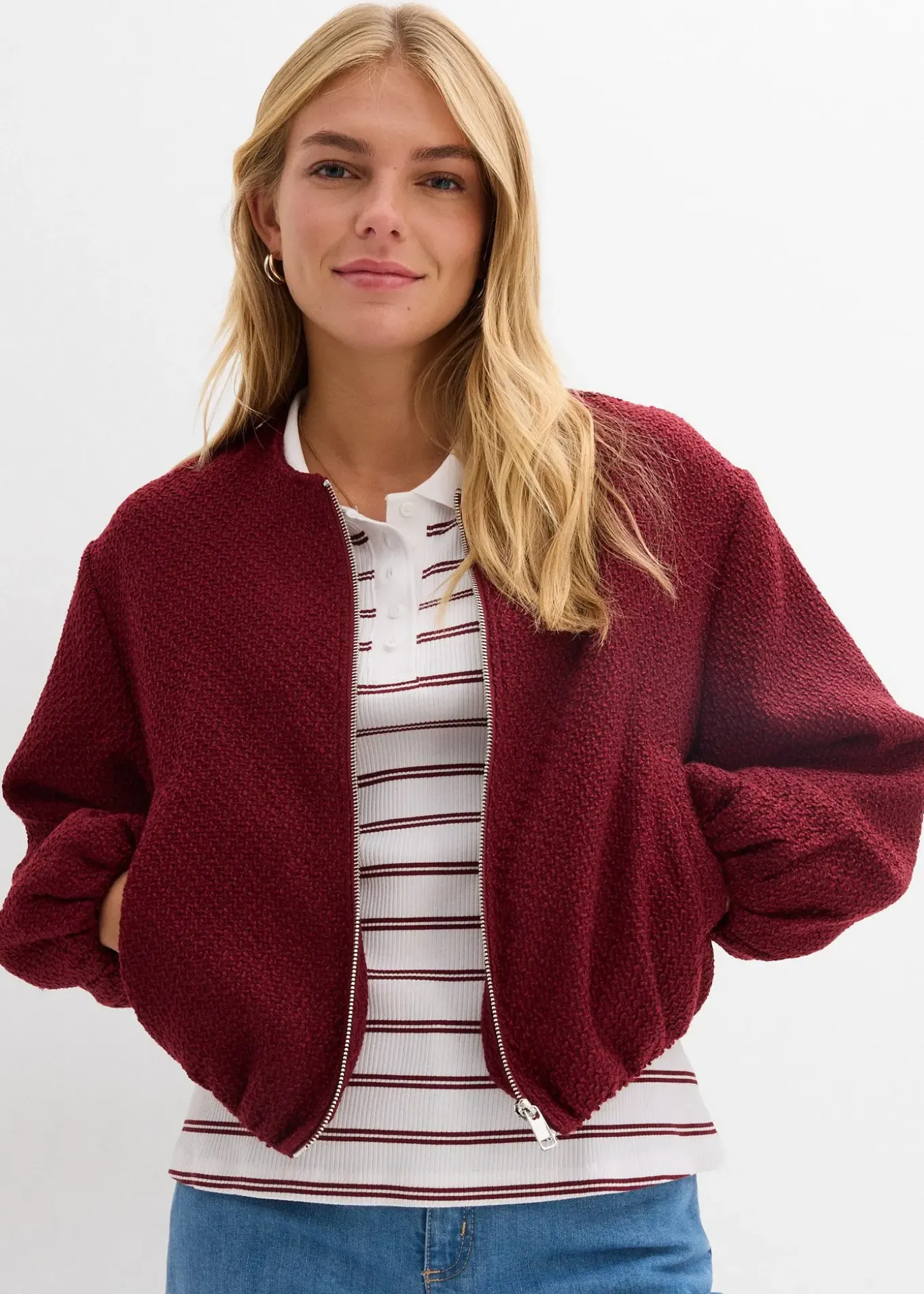 Blouson doux en maille bouclette