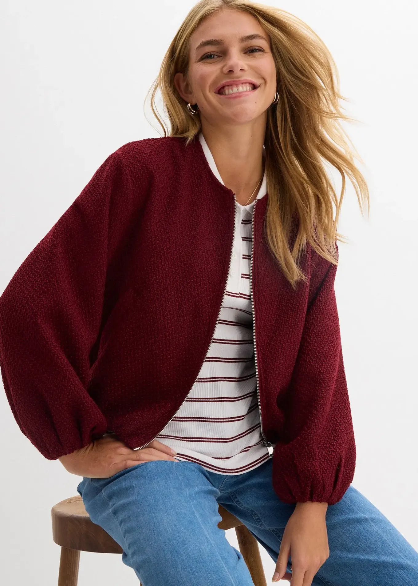 Blouson doux en maille bouclette