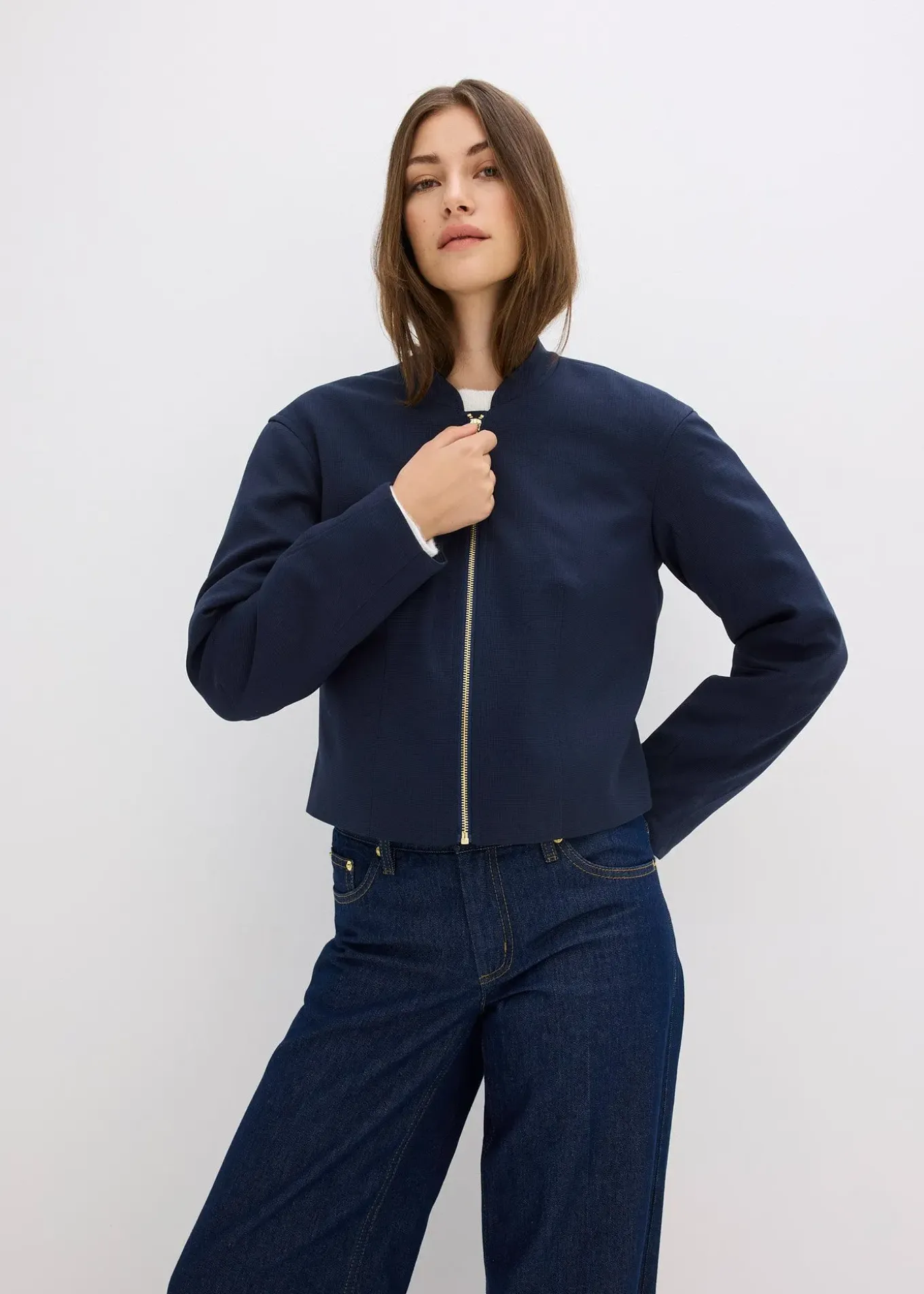 Blouson doux en viscose mélangée