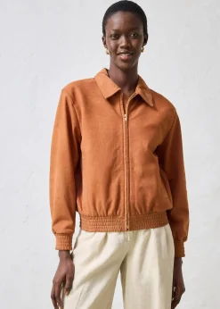 Blouson en cuir velours