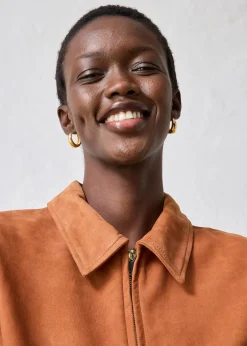 Blouson en cuir velours