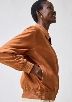 Blouson en cuir velours