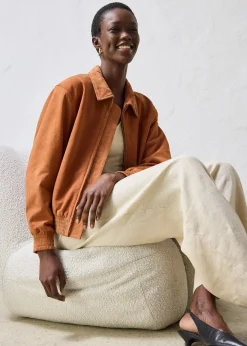 Blouson en cuir velours