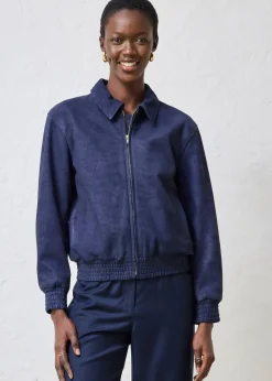 Blouson en cuir velours