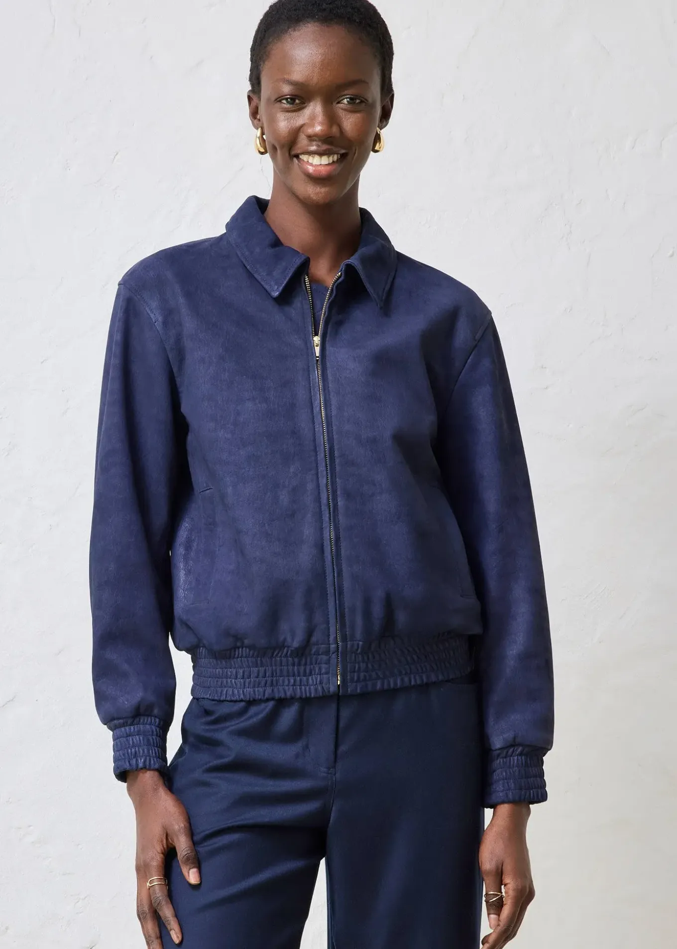 Blouson en cuir velours